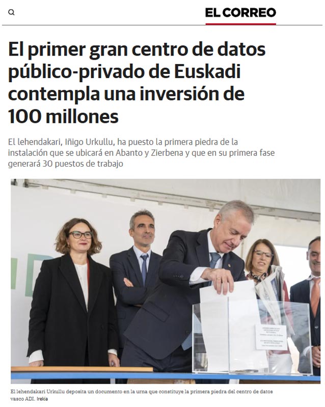 estrategia noticia, Adi data center Euskadi construye en Arrasate su segundo centro de datos